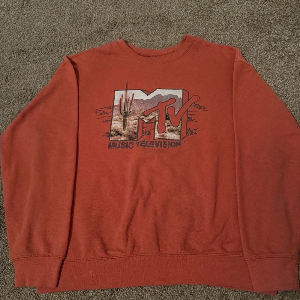 MTV Men's Desert Orange Crewneck Sweater
